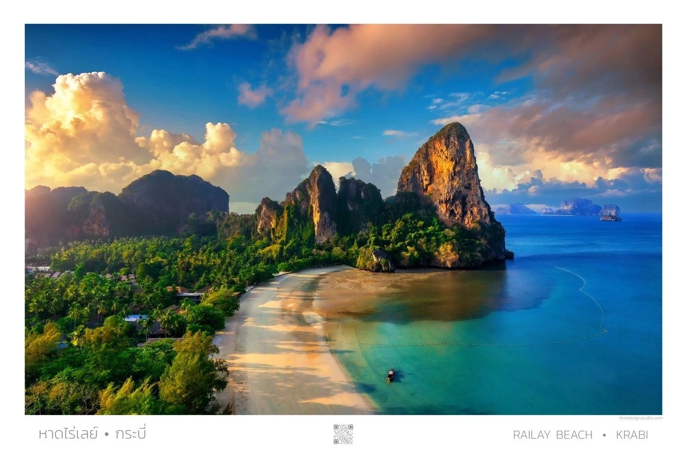 Railay Beach, Krabi, Thailand sunset.