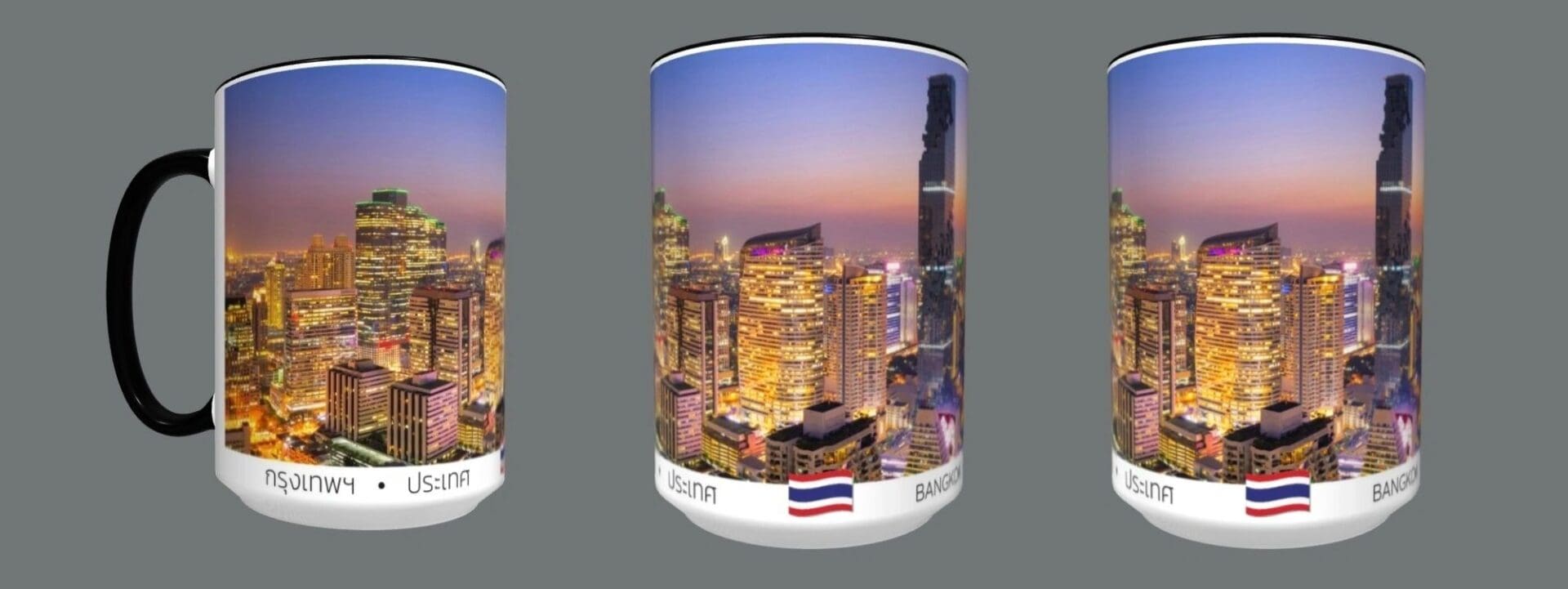 Bangkok cityscape at night mug.